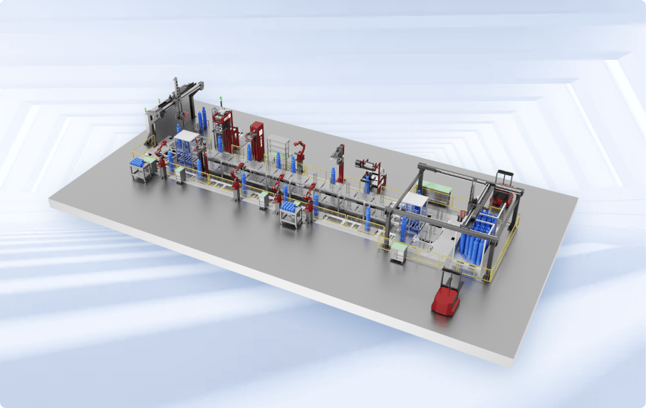 气瓶检测包装-特气气瓶检测包装线